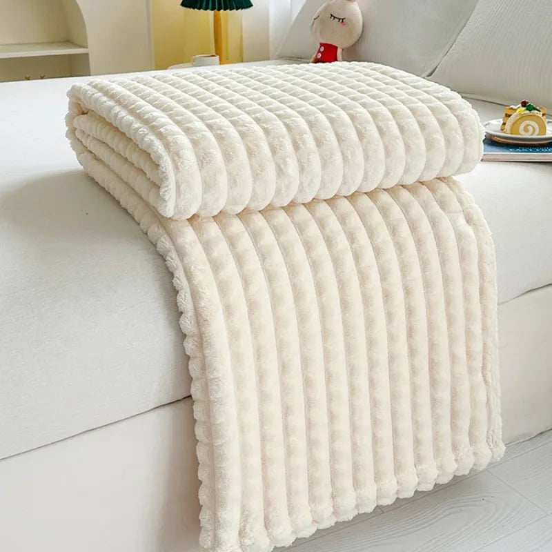 couverture couleur unie imitation fourrure