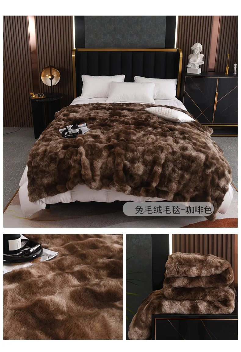 Couverture Double couche en fourrure