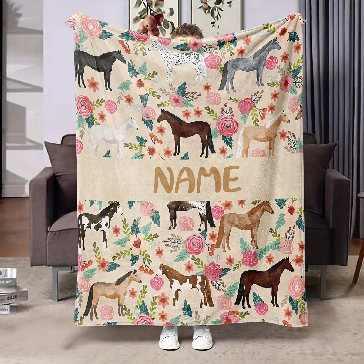 Couverture polaire poney