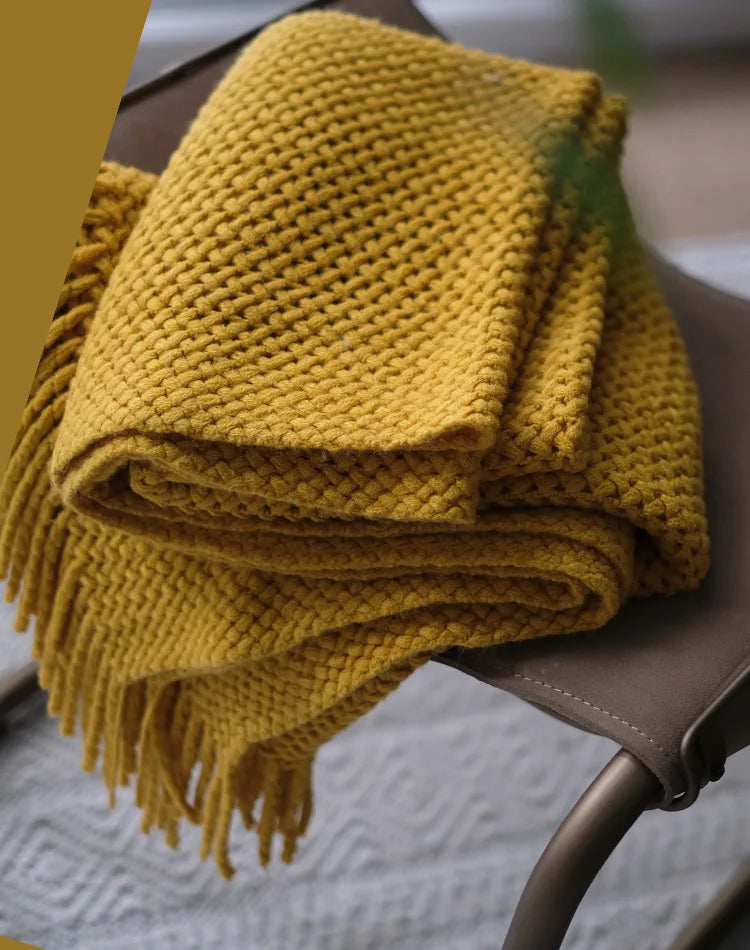 Couverture tricotée nordique