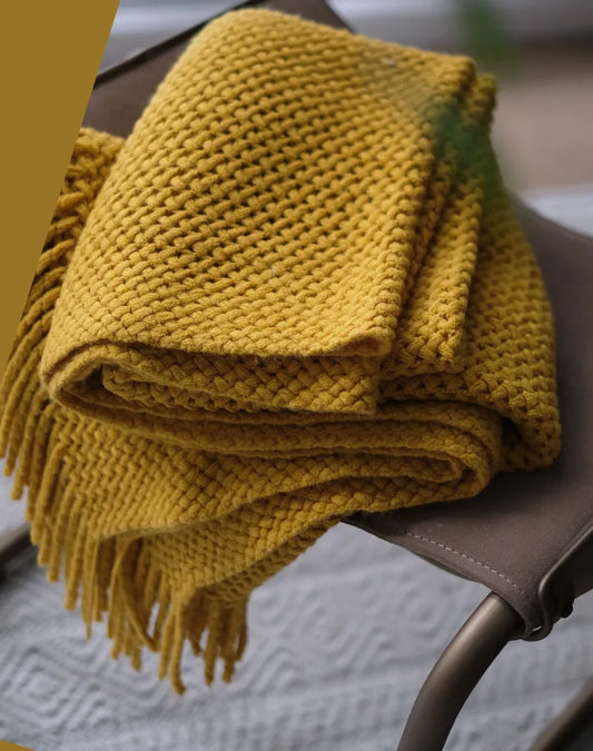 Couverture tricotée nordique