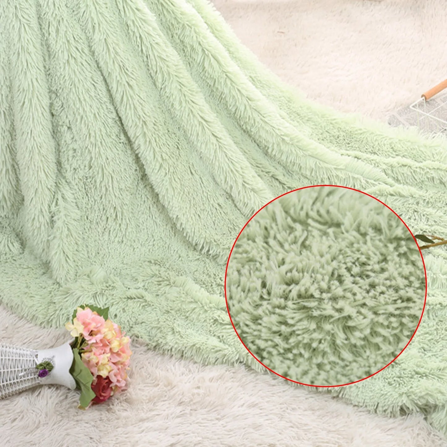 Long and fluffy plush blanket