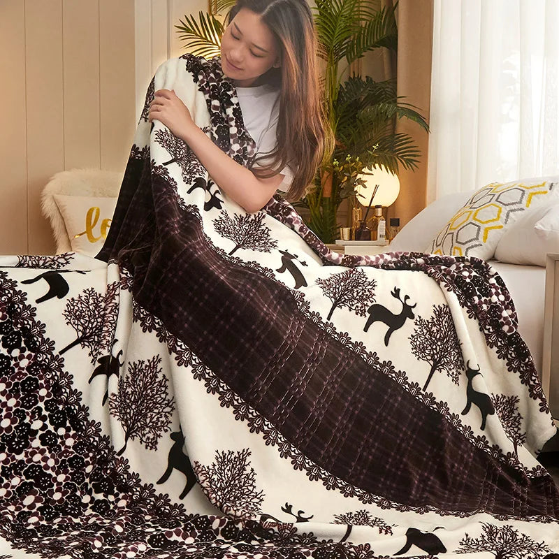 Couverture à carreaux chaude, couette d'hiver