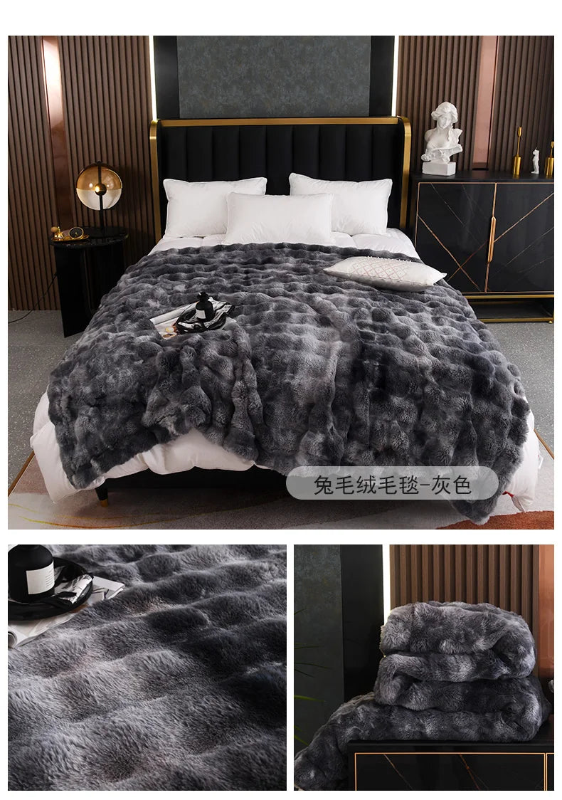 Couverture Double couche en fourrure