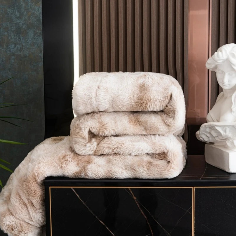 Couverture Double couche en fourrure