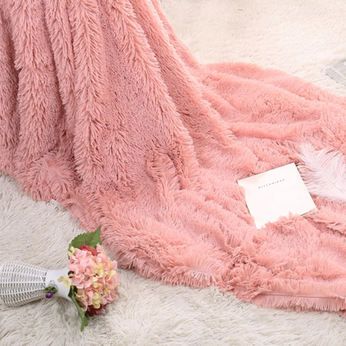 Long and fluffy plush blanket