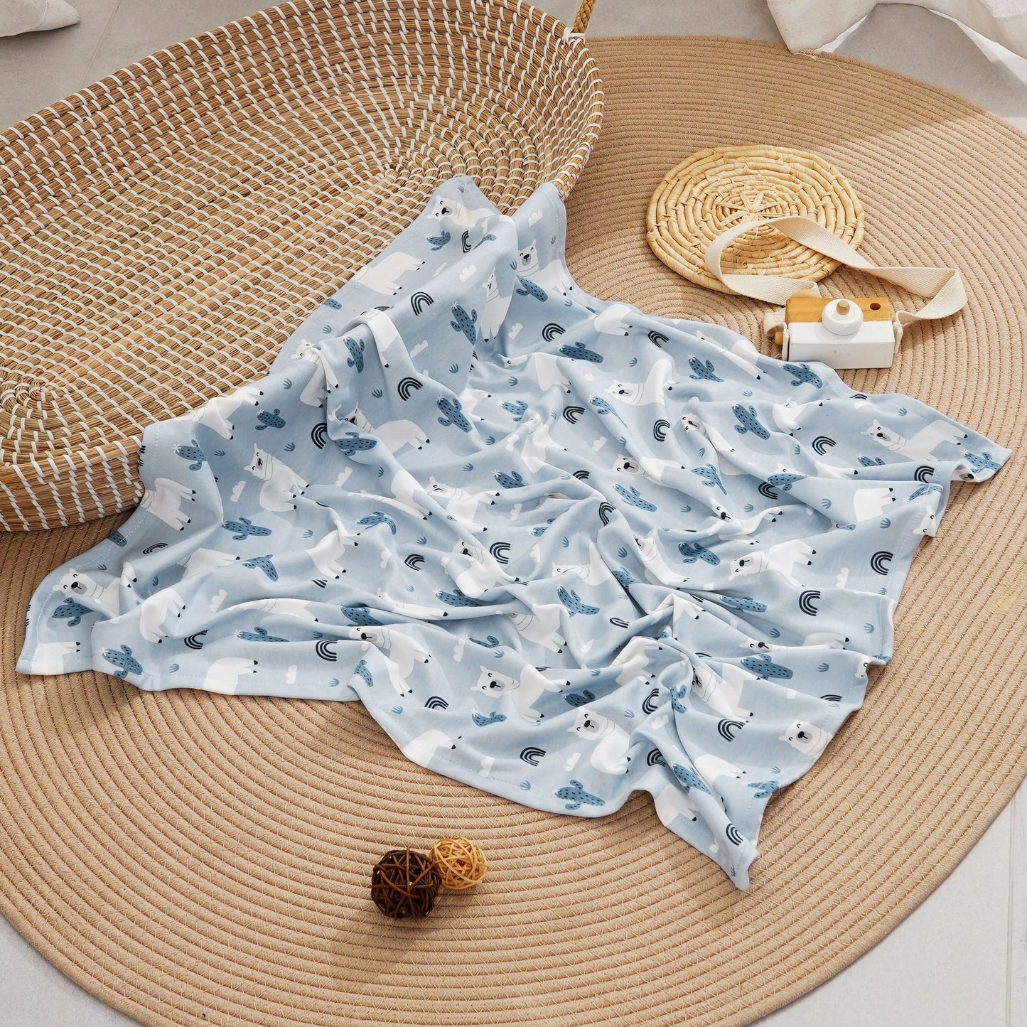 Couverture en coton et bambou pour bébé