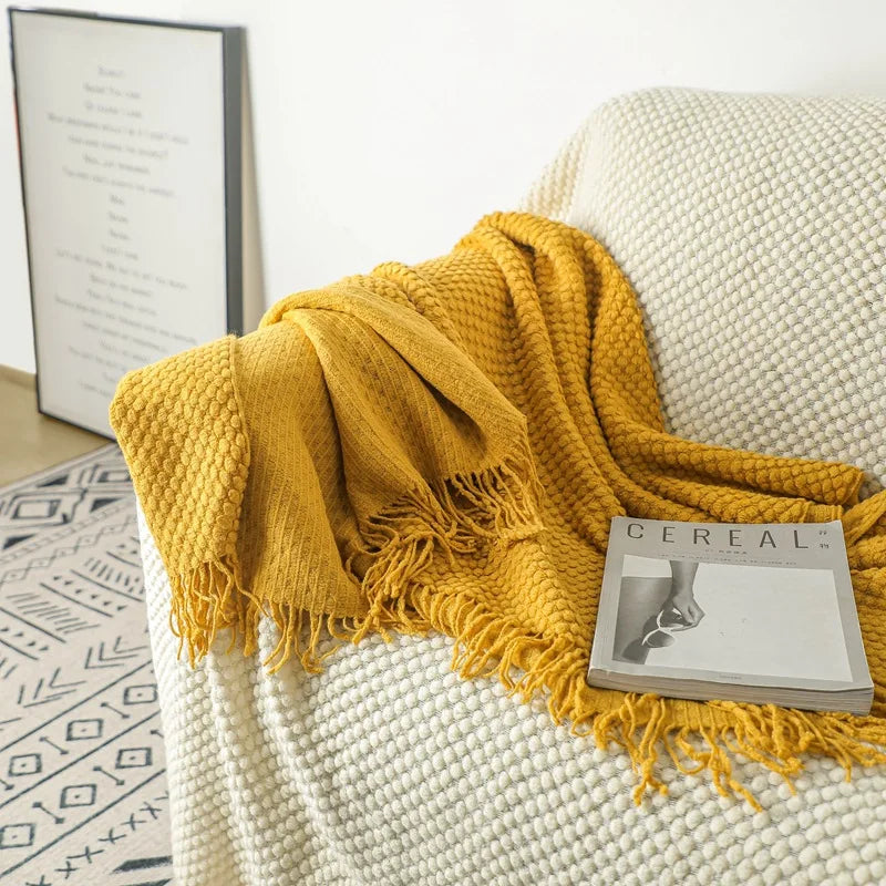 Couverture tricotée nordique