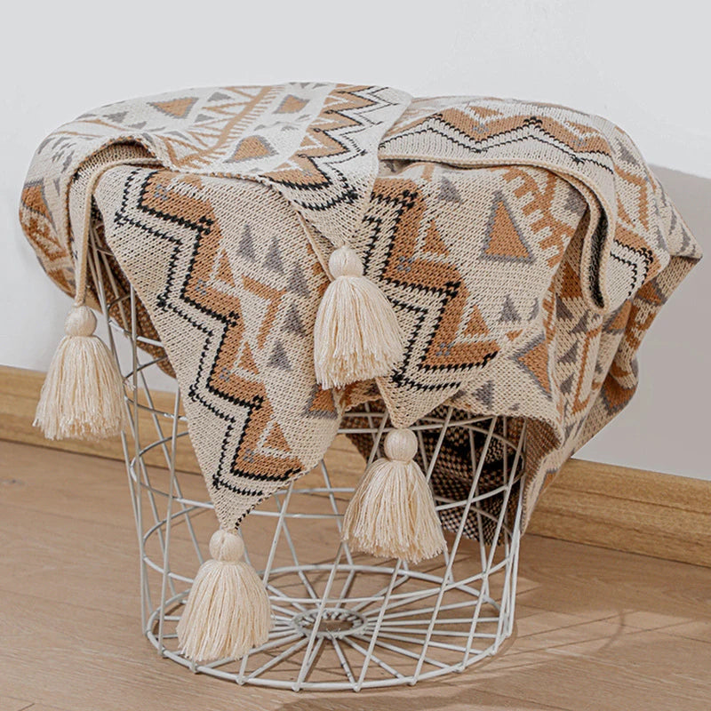 Boho jeter couvertures tricoté