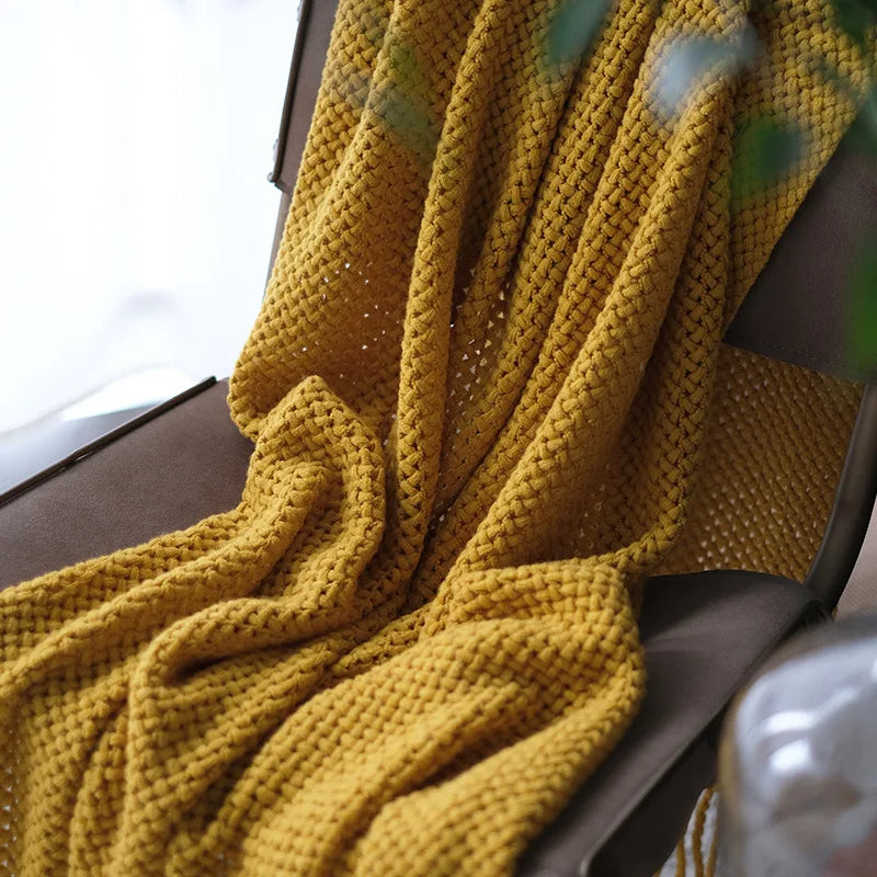 Couverture tricotée nordique