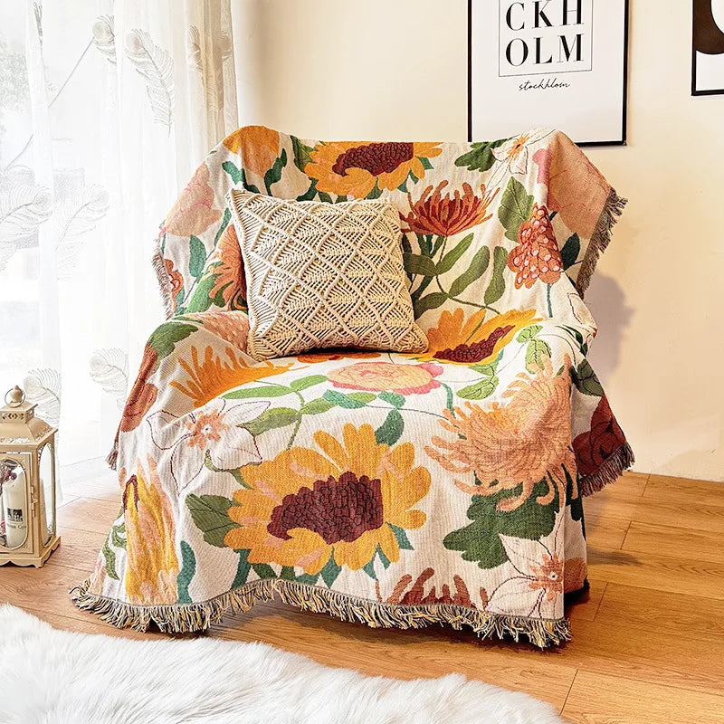 Couverture de jet teint