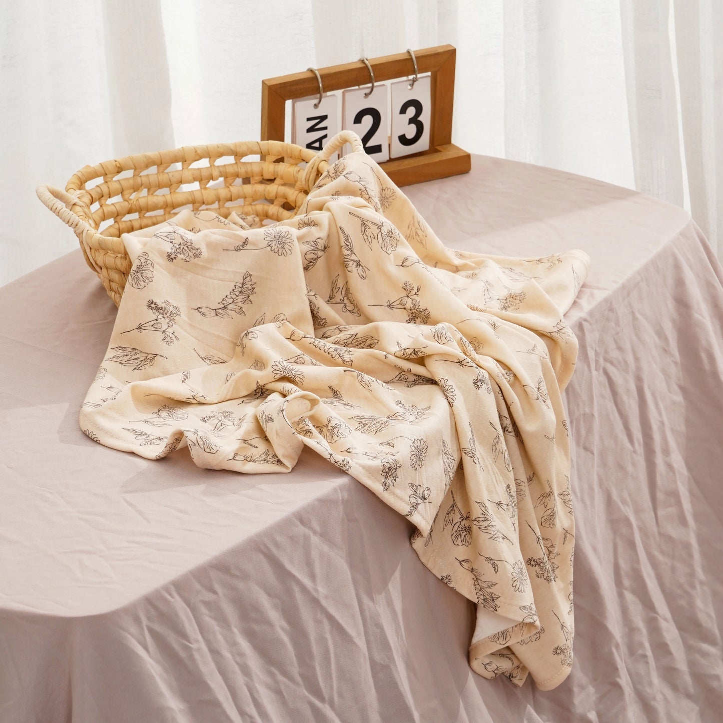 Couverture en coton et bambou pour bébé