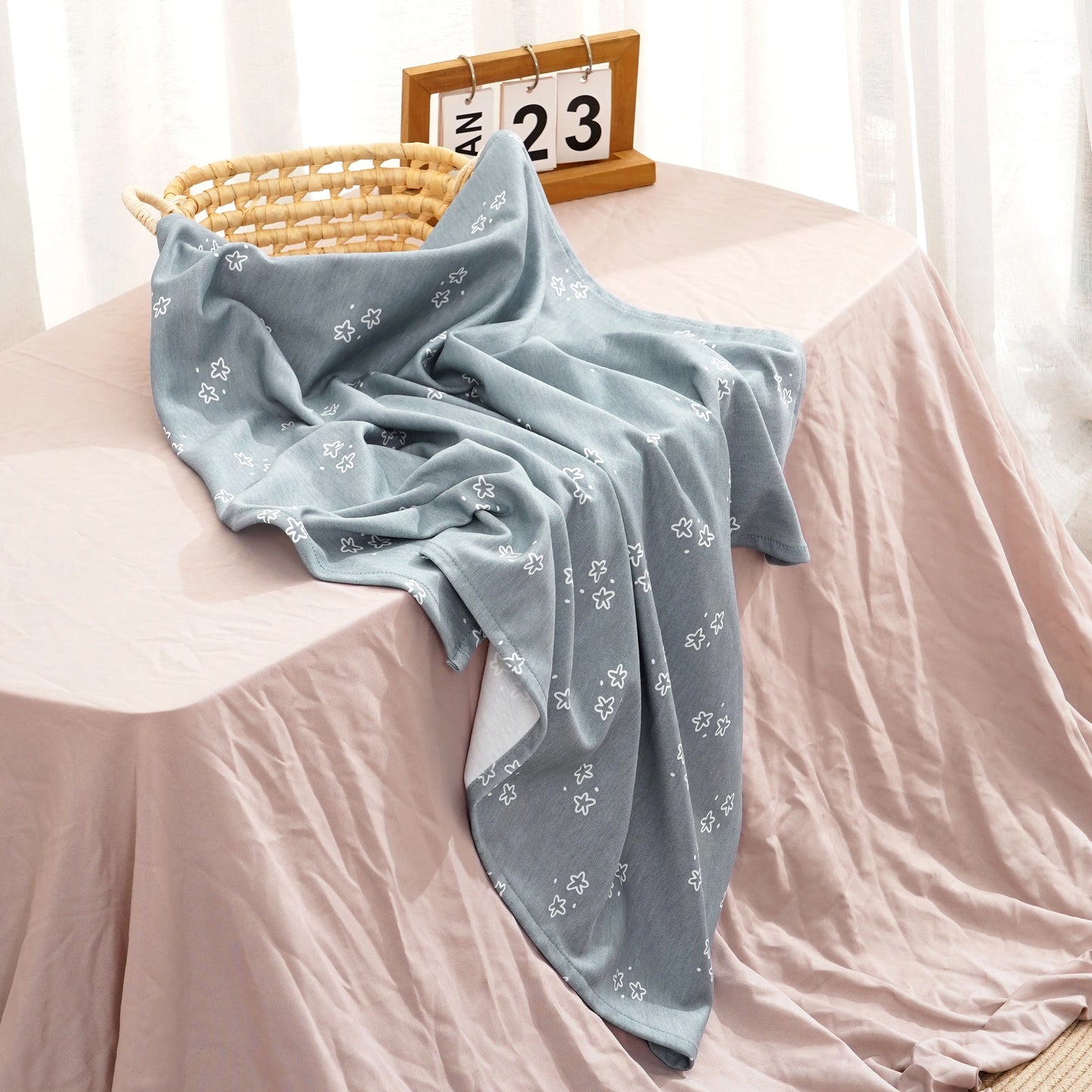 Couverture en coton et bambou pour bébé