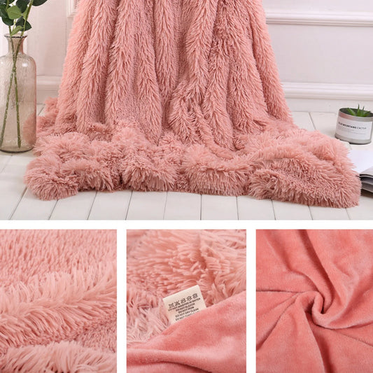 Long and fluffy plush blanket