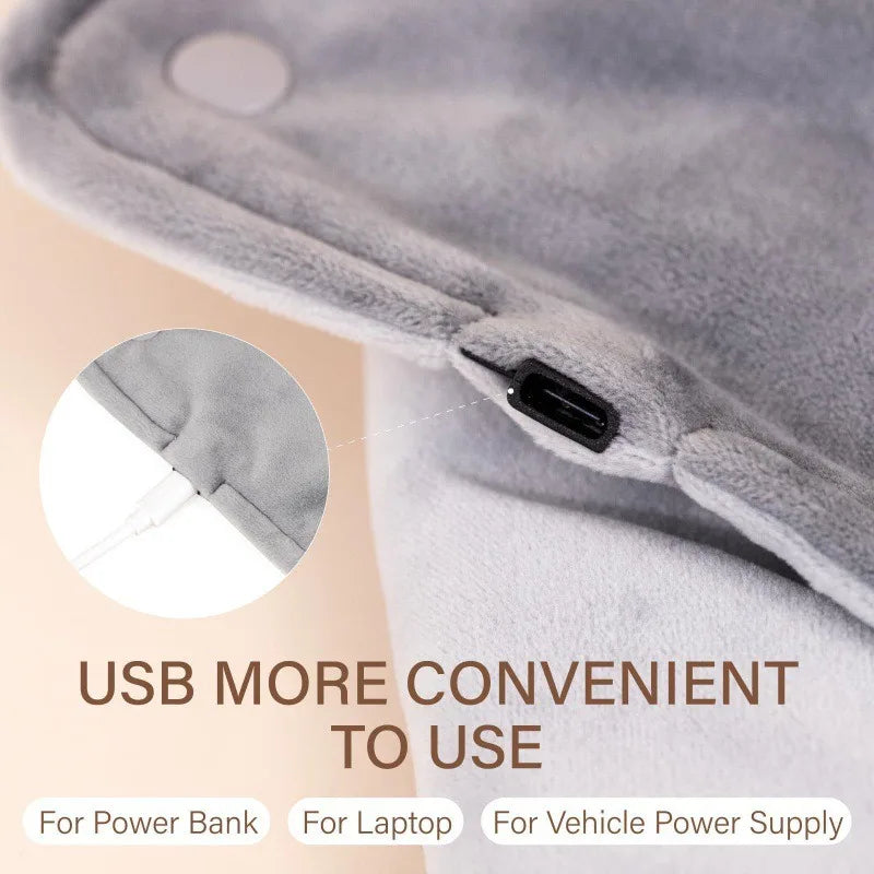 Chauffe-mains couverture chauffante courte en tissu velours