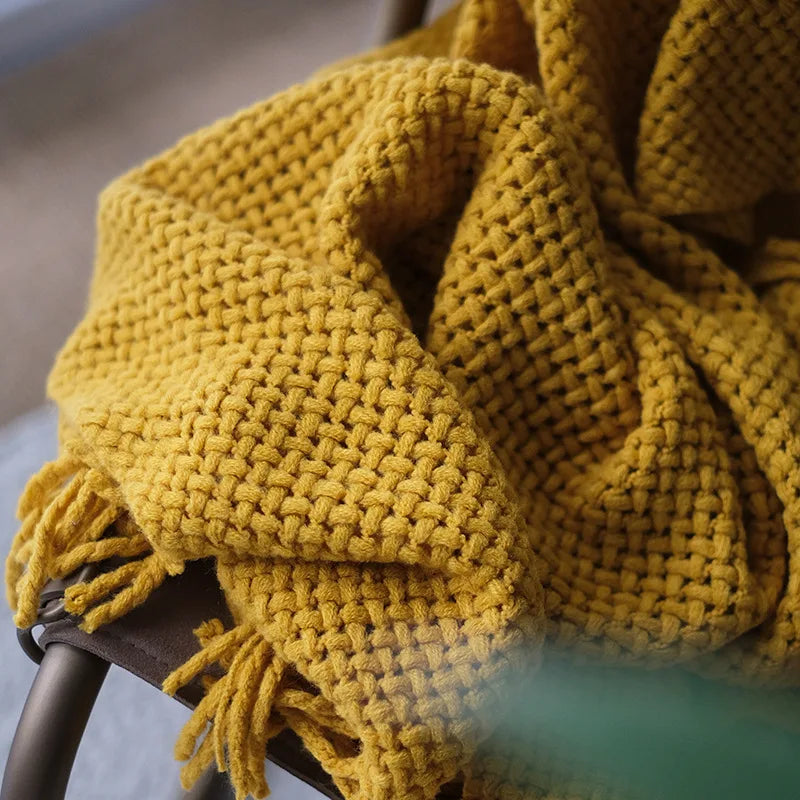 Couverture tricotée nordique