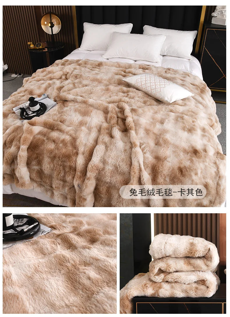 Couverture Double couche en fourrure