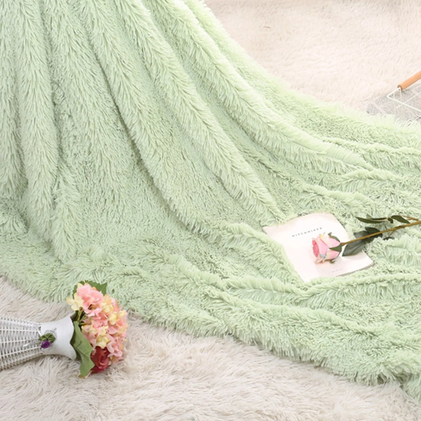 Long and fluffy plush blanket