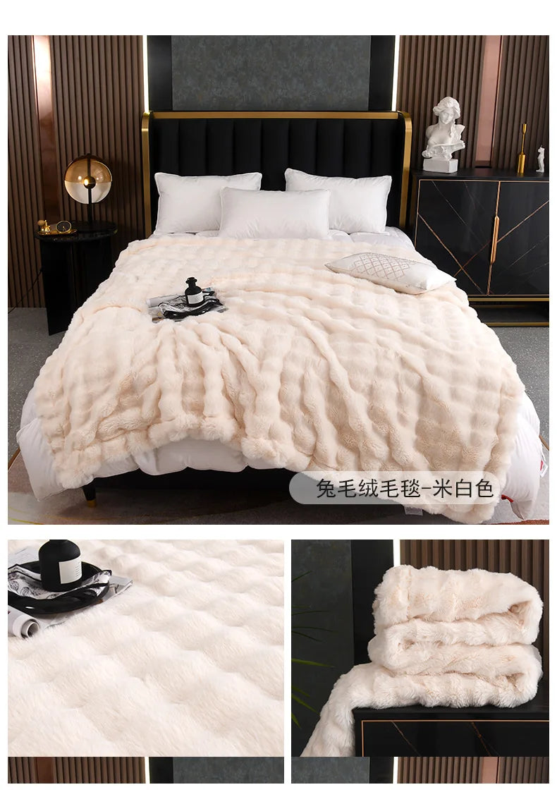 Couverture Double couche en fourrure