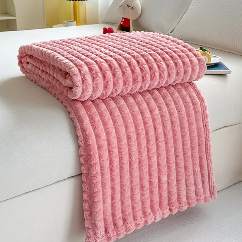 couverture  couleur unie imitation fourrure